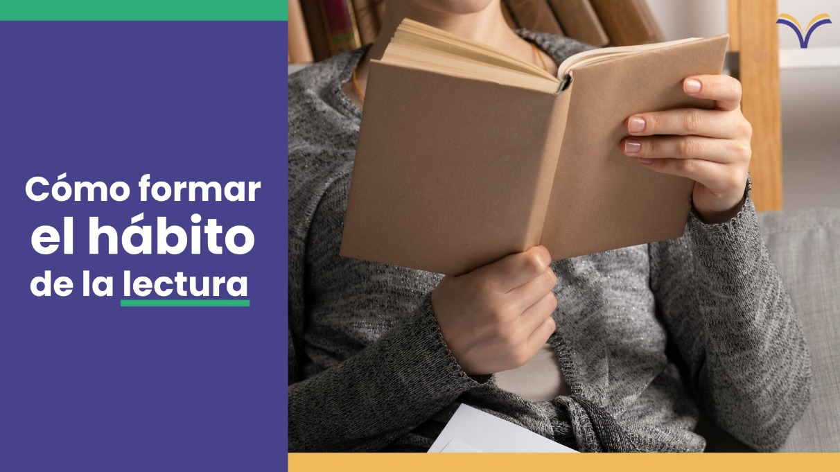 Persona leyendo, con el texto en imagen "como formar el habito de la lectura"